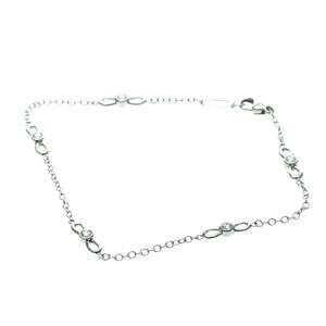 TIFFANY 18k Silver Diamond Charm Bracelet